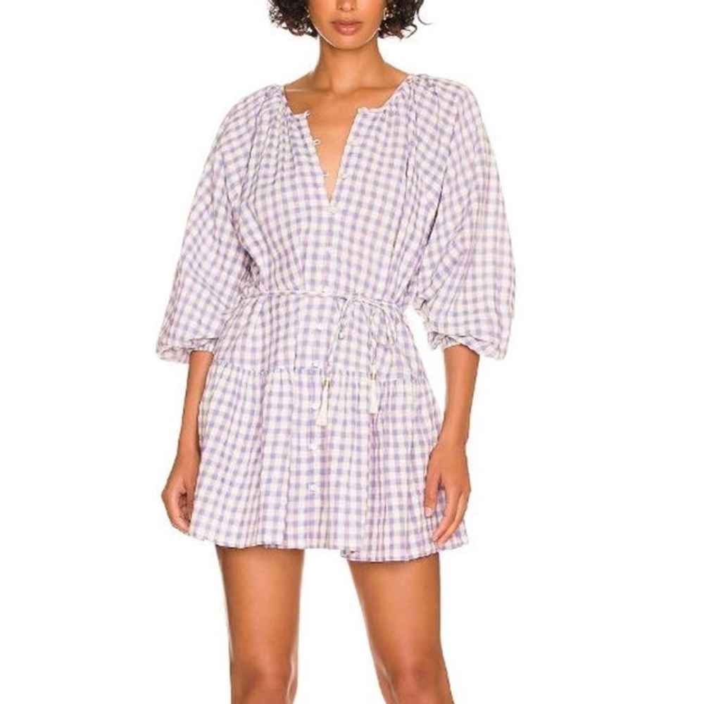 Purple and White Gingham Dress